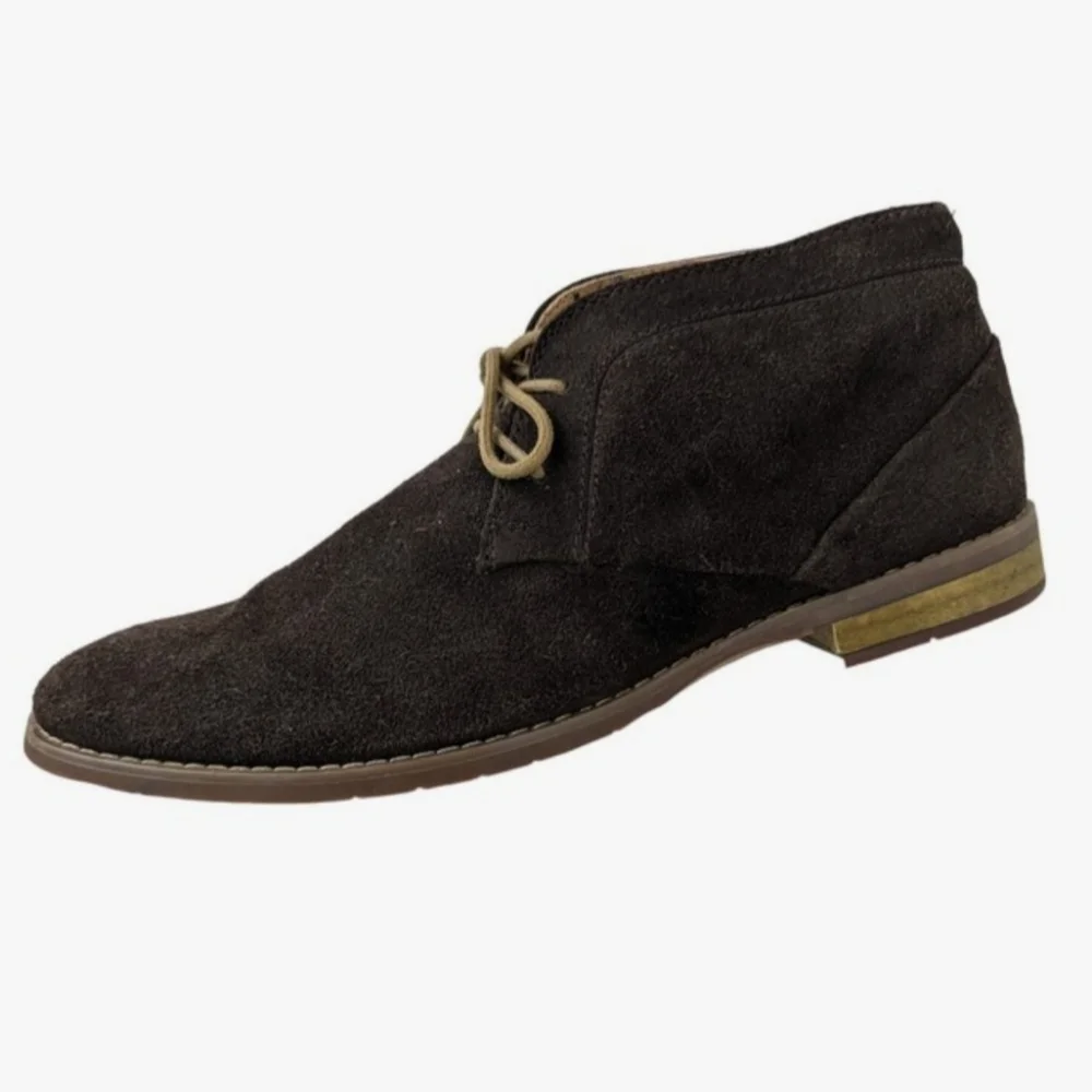 CALVIN KLEIN MEN'S WILSON DARK BROWN SUEDE LEATHER CHUKKA BOOTS SIZE 9.5 NWOT